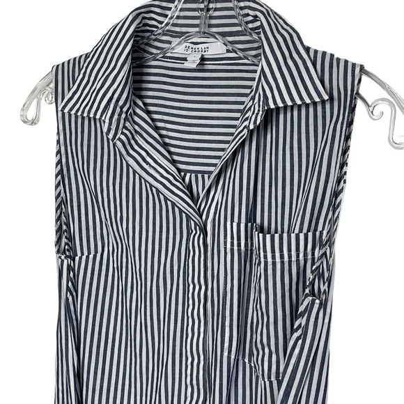 Derek Lam 10 Crosby Size 2 Striped Shirt Tie Waist Mini Dress - Picture 2 of 14
